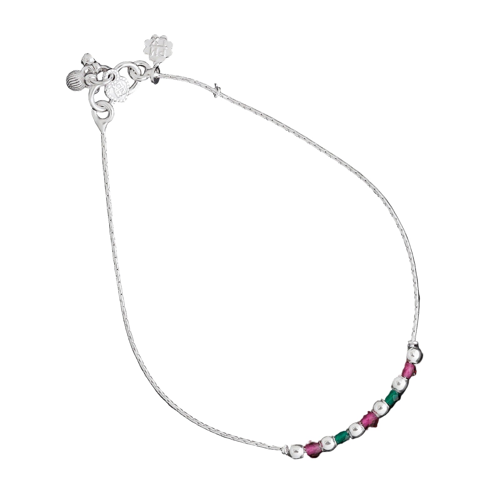 Silver Anklet with beads